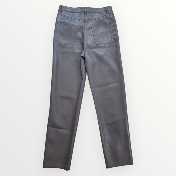 NWOT - Aritzia Wilfred Melina Vegan Leather Pants - Ardoise - Size 6 - Picture 9 of 16